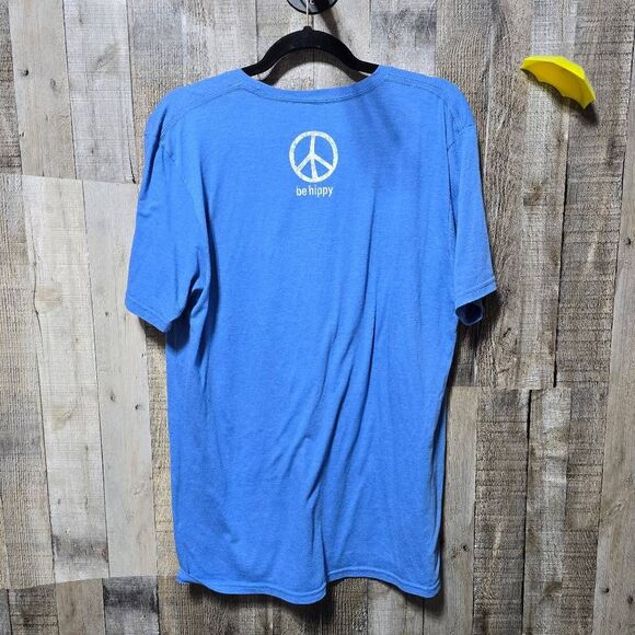 Be Hippy Blue Come Together Peace Sign Graphic T-Shirt Unisex - Picture 3 of 5
